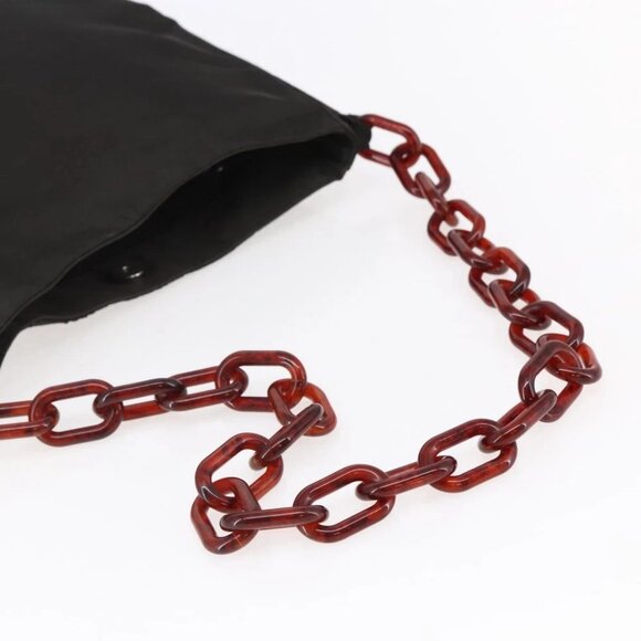 PRADA Chain Shoulder Bag Nylon Brown Auth - Picture 8 of 16